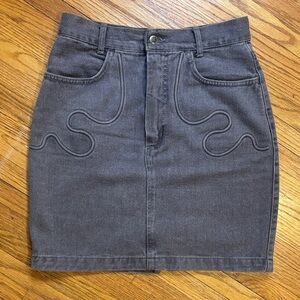 stylish grey denim skirt